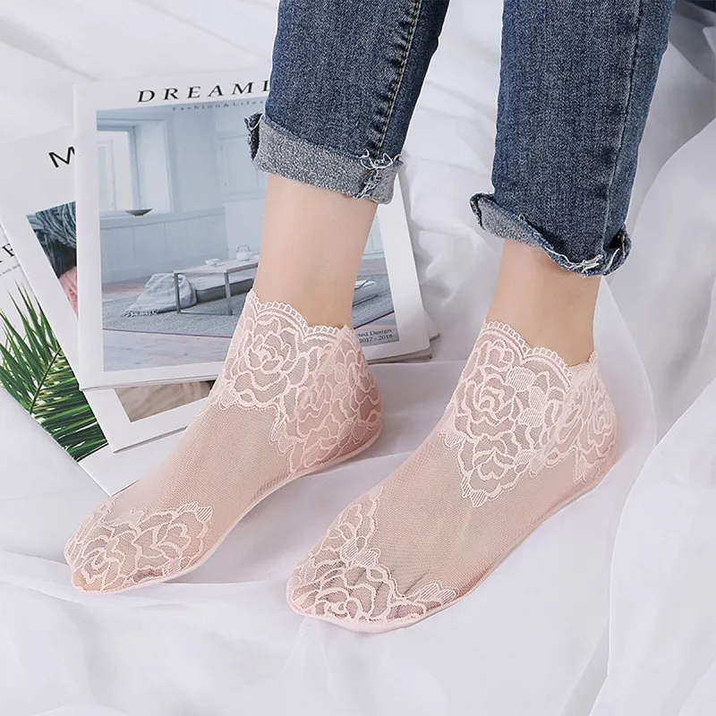 Flowers In Water Ankle Socks Women's 5 Pack-3