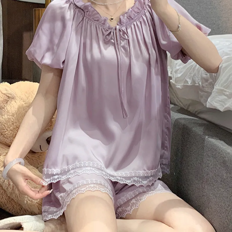 Flowers In Water Pajama Set Women's-3