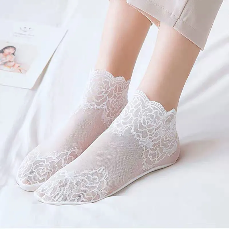 Flowers In Water Ankle Socks Women's 5 Pack-1