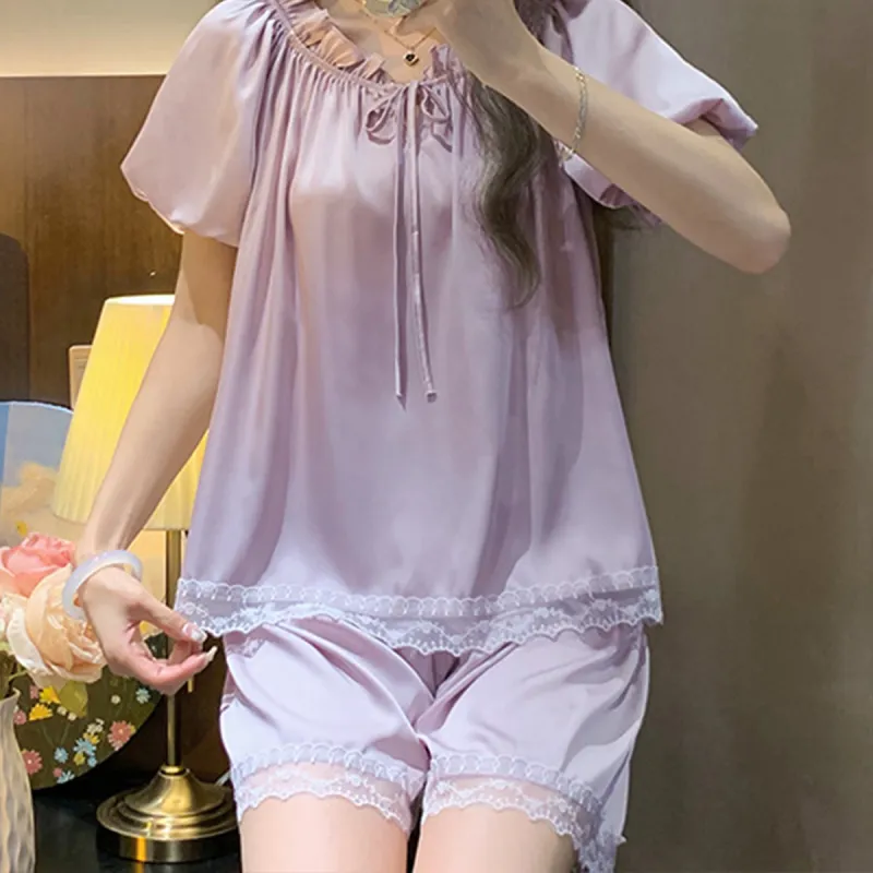 Flowers In Water Pajama Set Women's-5