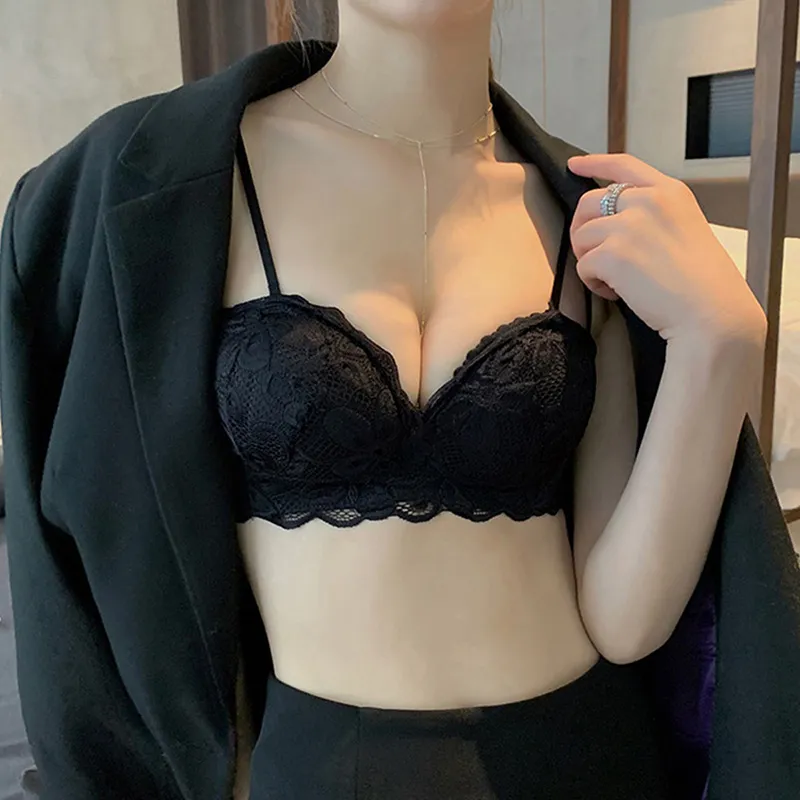 Flowers In Water Bra Women's Black-5