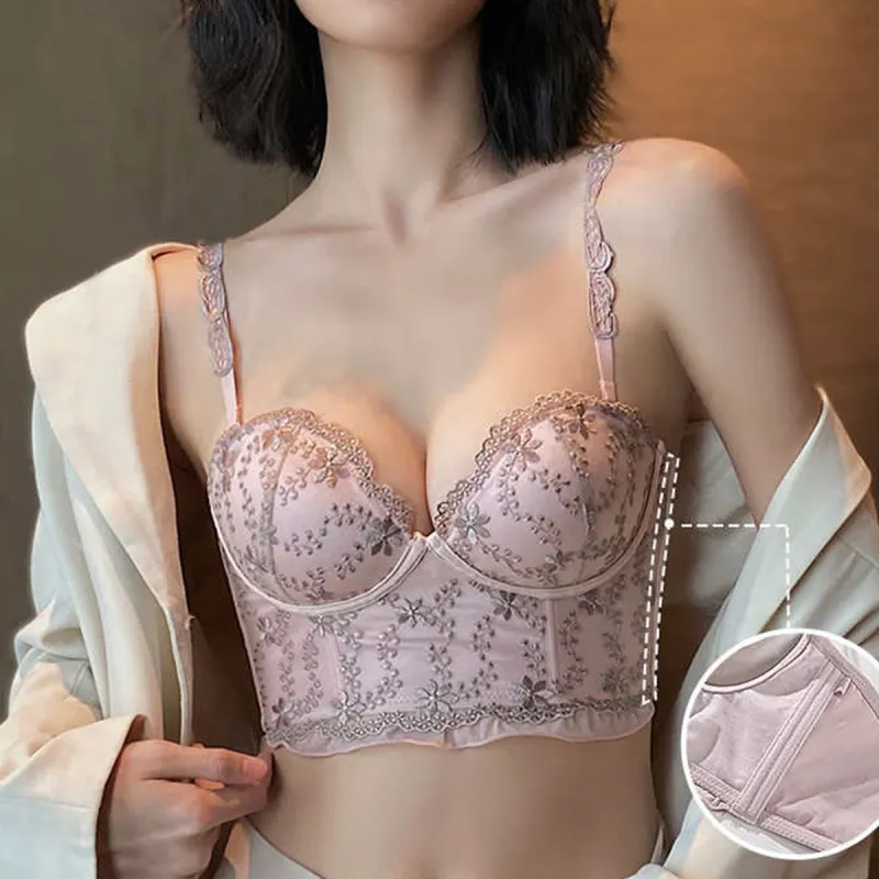 Flowers In Water Bra Women's Pink-2