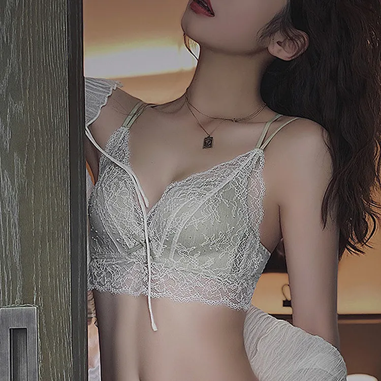 Flowers In Water Bra Women's White Fruit Green Single Pack-5