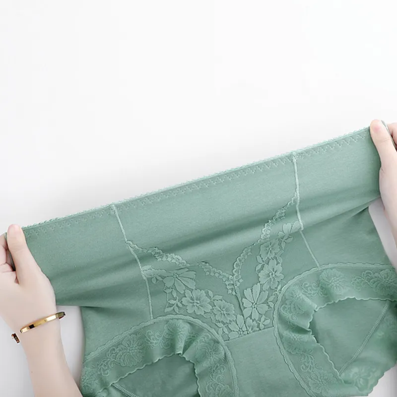 Flowers In Water Underpants Women's Green-3