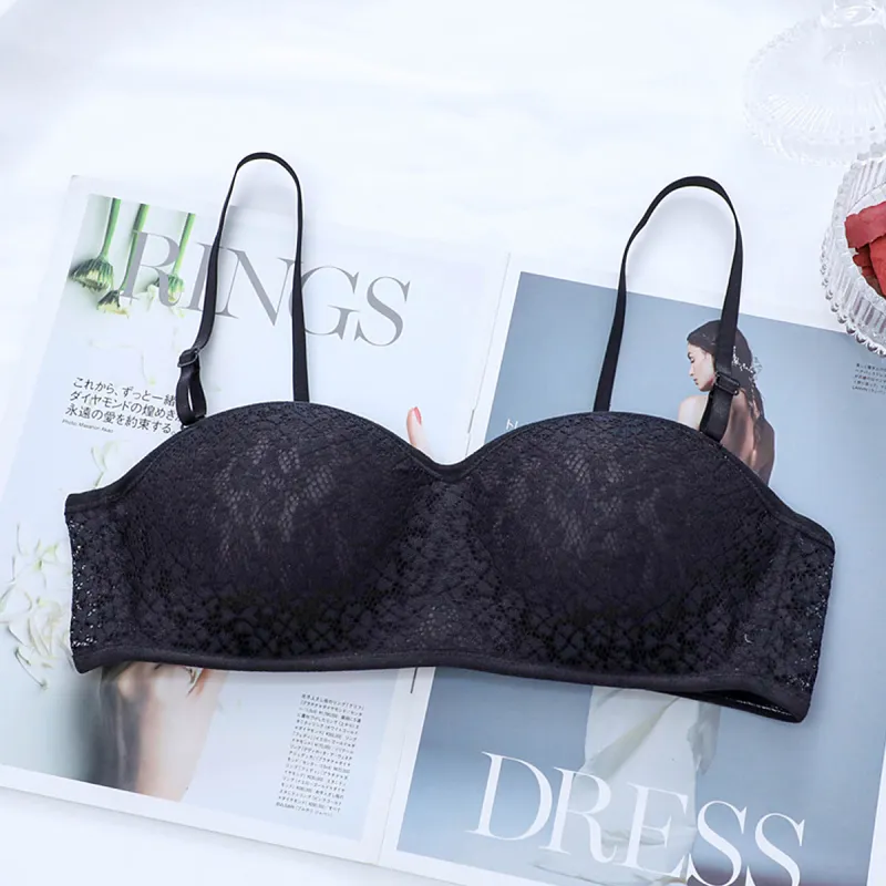 Flowers In Water Bra Women's Black-1
