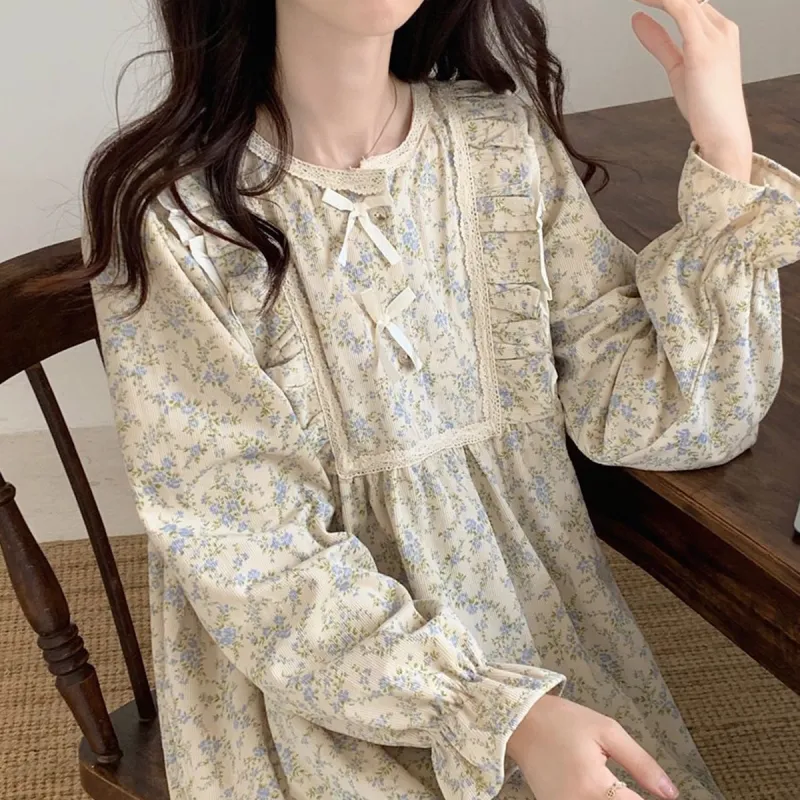 Flowers In Water Pajama Set Women's Apricot-4