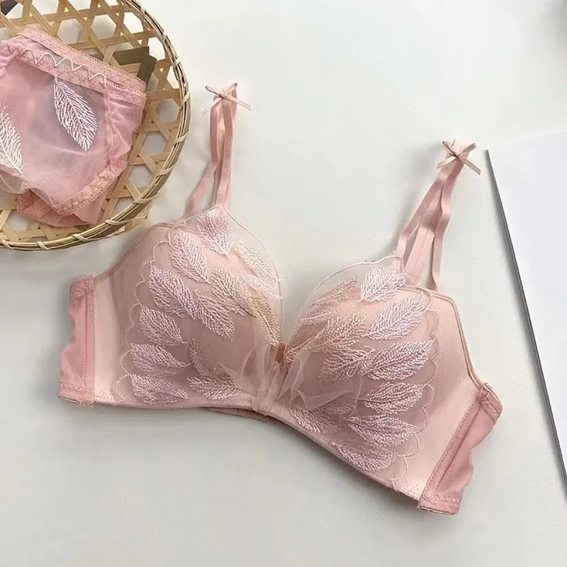 Flowers In Water Bra Women's Pink-1