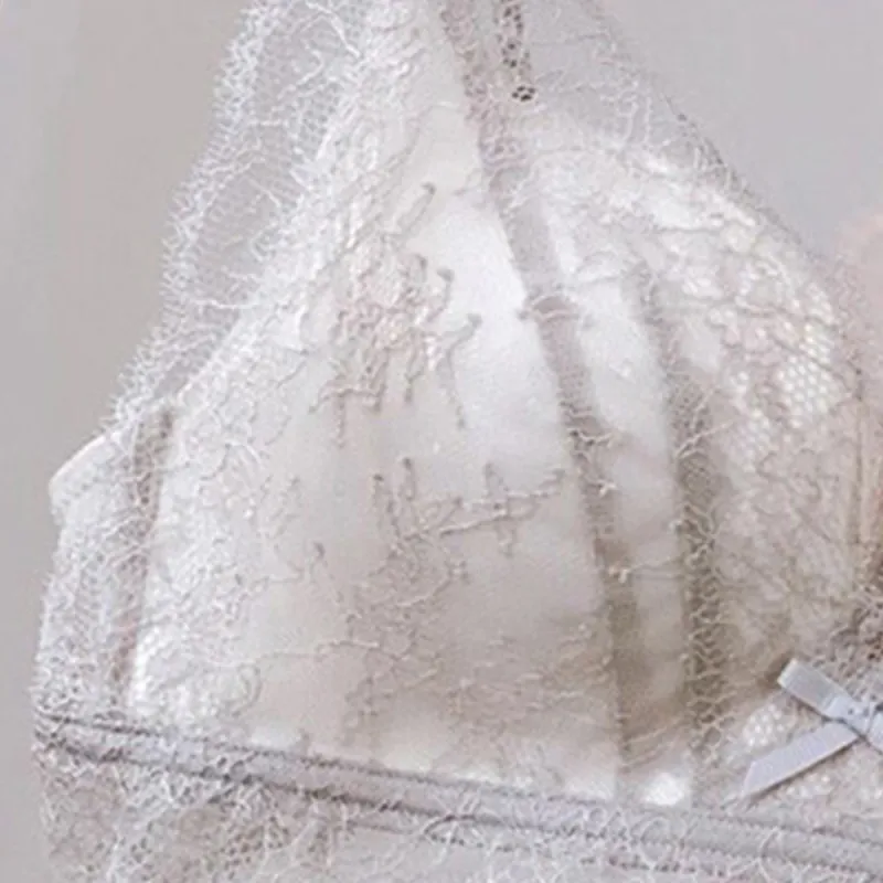 Flowers In Water Bra Women's Gray White-1