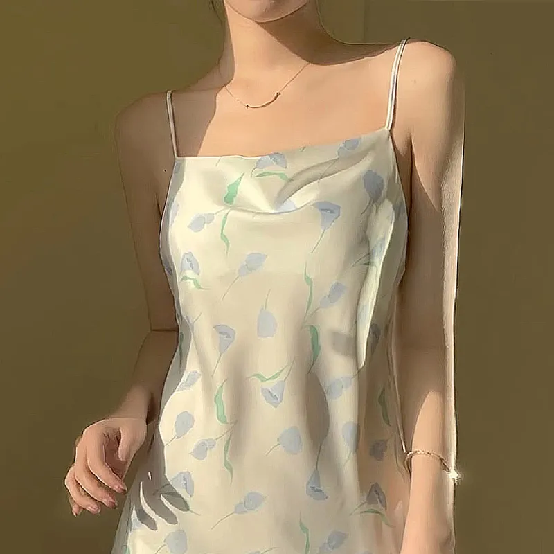 Flowers In Water Nightgown Women's Purple Floral-5