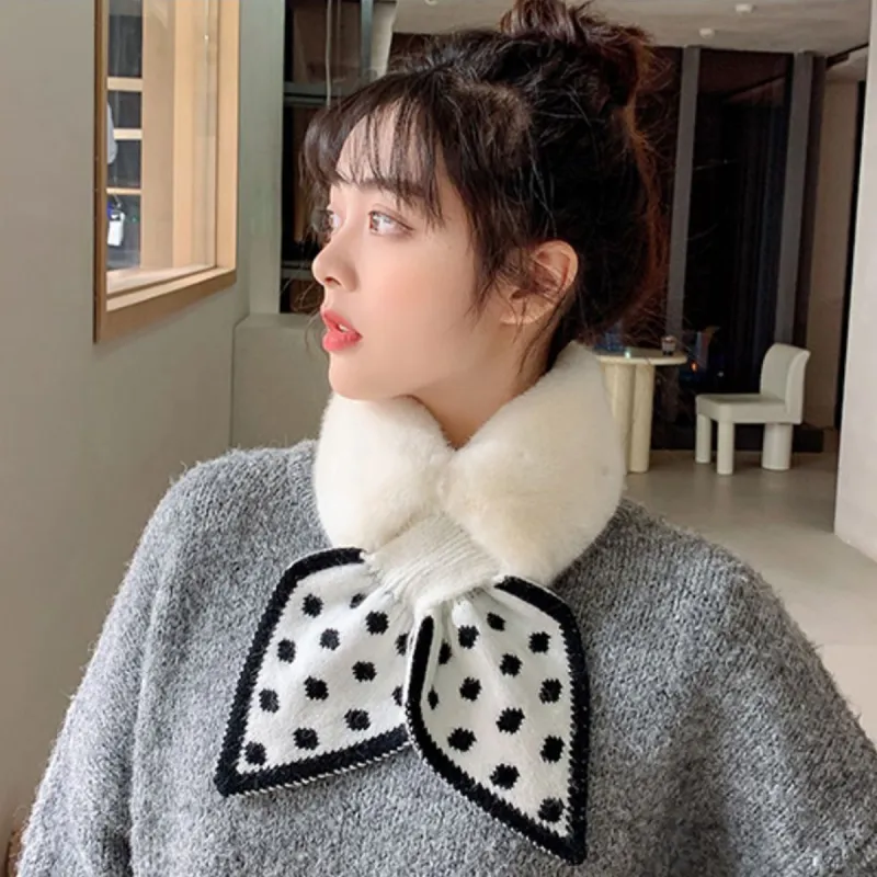 MT·MIT Warm Polka Dot Scarf Women's-3
