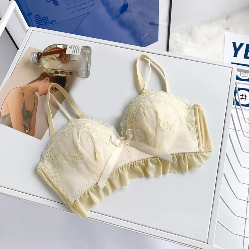 Flowers In Water Bra Women's Champagne-4