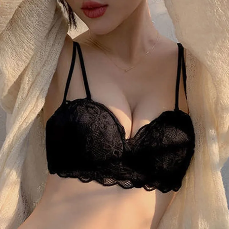 Flowers In Water Bra Women's Black-1