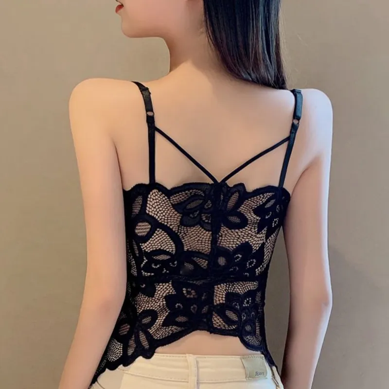 Flowers In Water Bra Women's Black-4