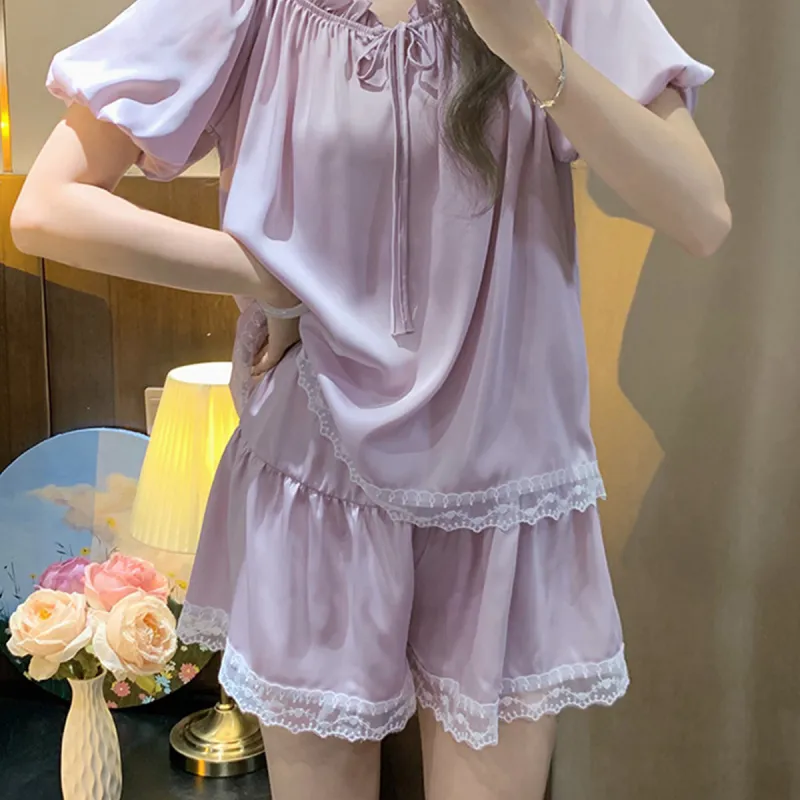 Flowers In Water Pajama Set Women's-6