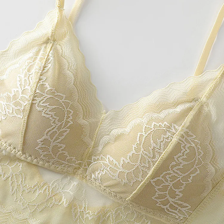 Flowers In Water Bra Women's Yellow-6