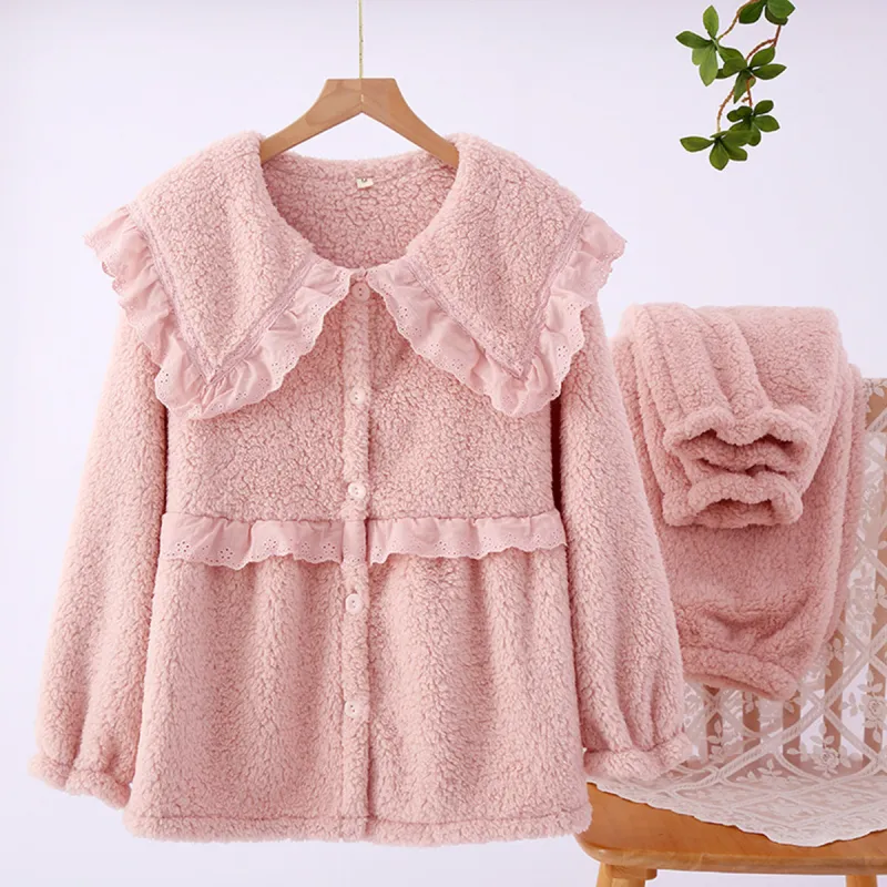 Flowers In Water Pajama Set Women's Peach Pink-2