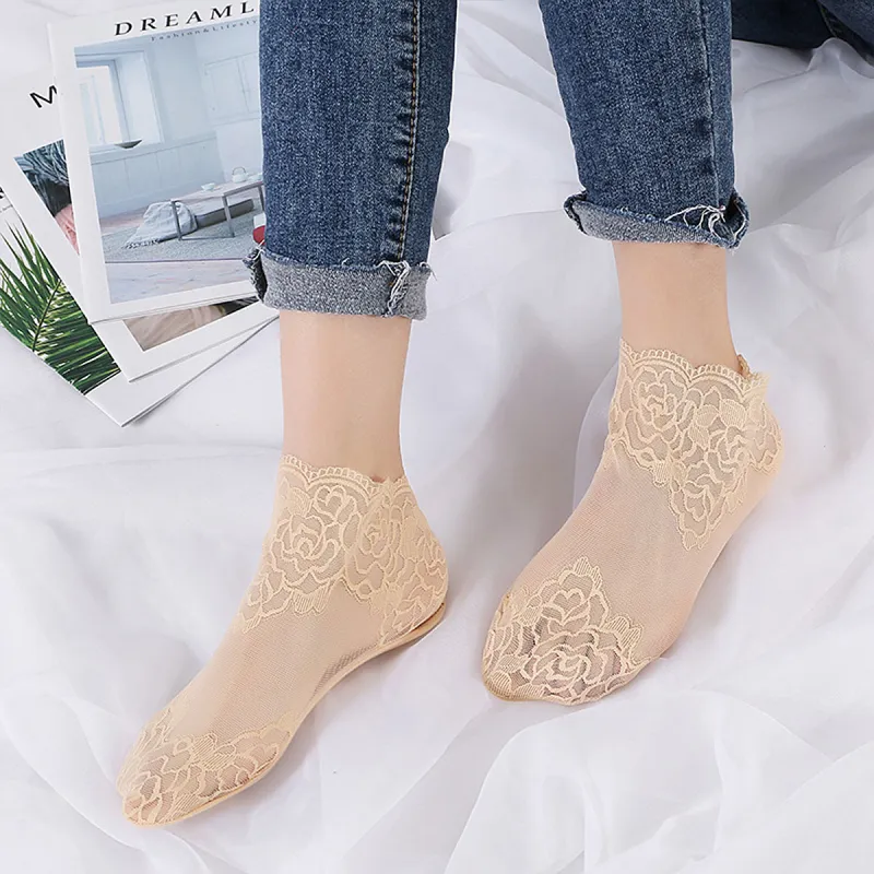 Flowers In Water Ankle Socks Women's 5 Pack-7