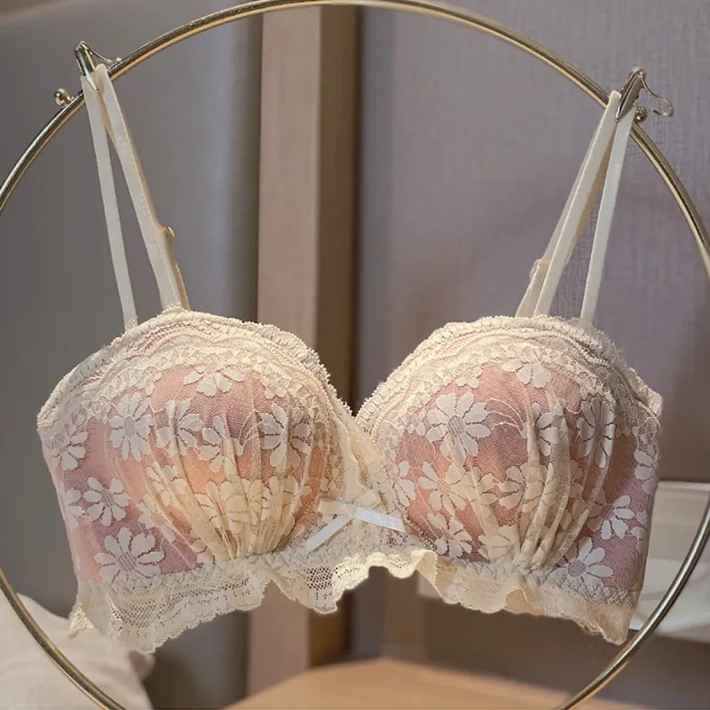 Flowers In Water Bra Women's Apricot Pink-2