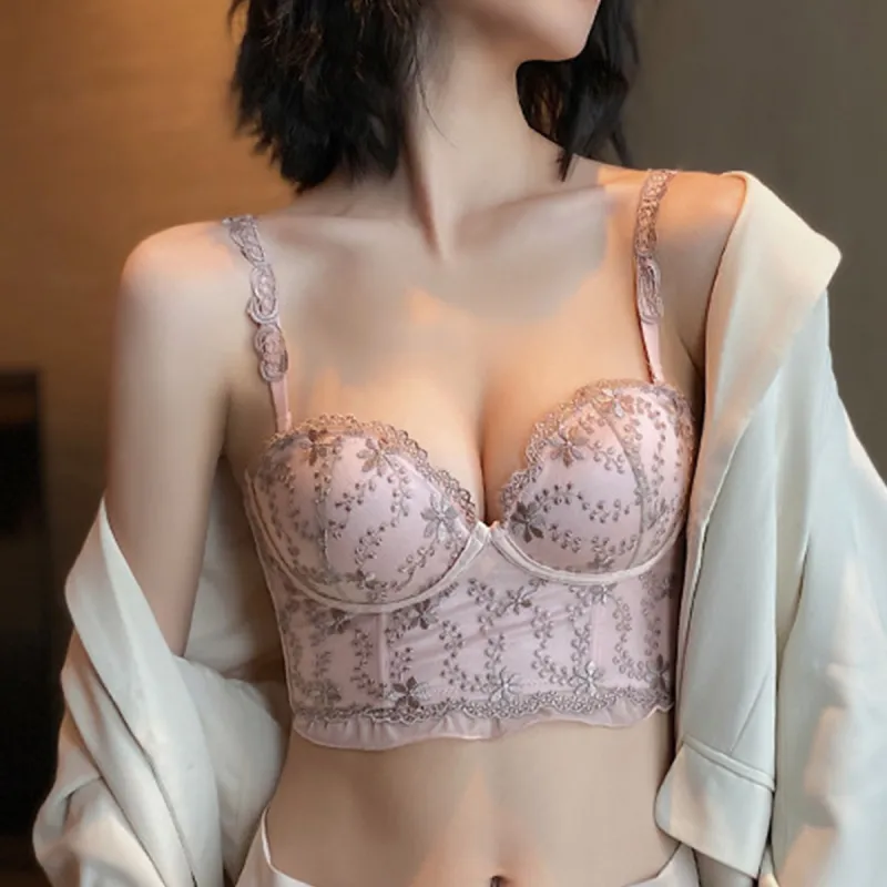 Flowers In Water Bra Women's Pink-1