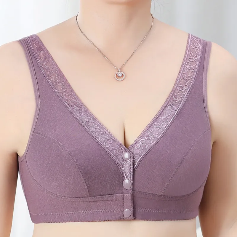 Flowers In Water Bra Women's Purple Gray-1
