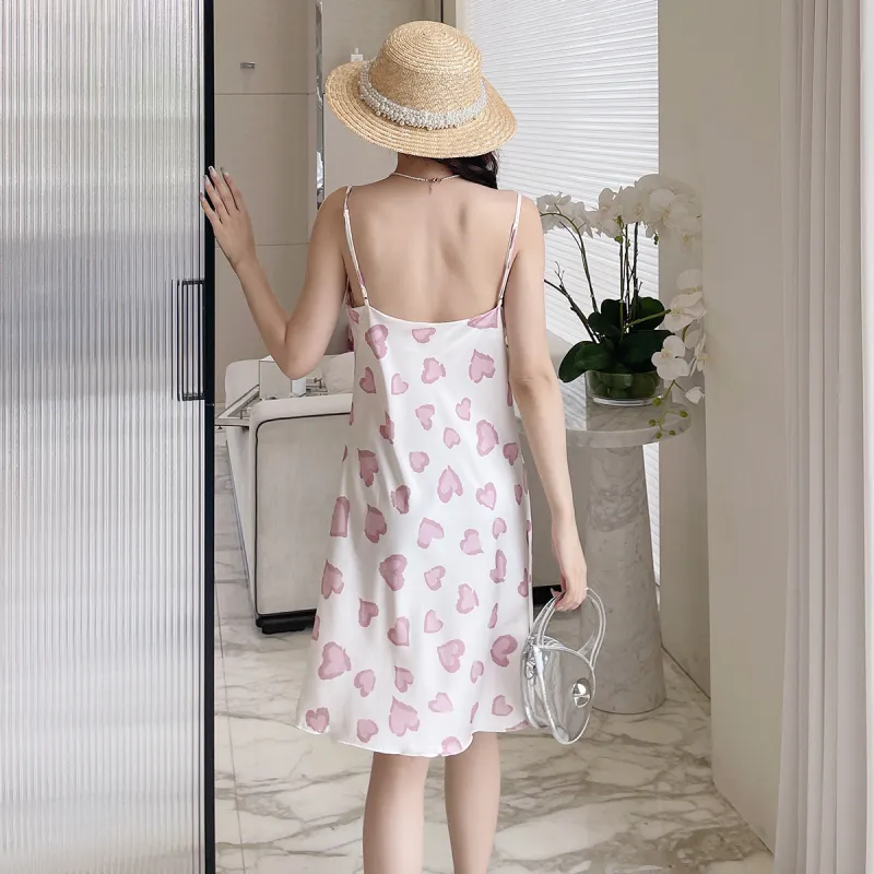 Flowers In Water Nightgown Women's Pink Sweetheart-1