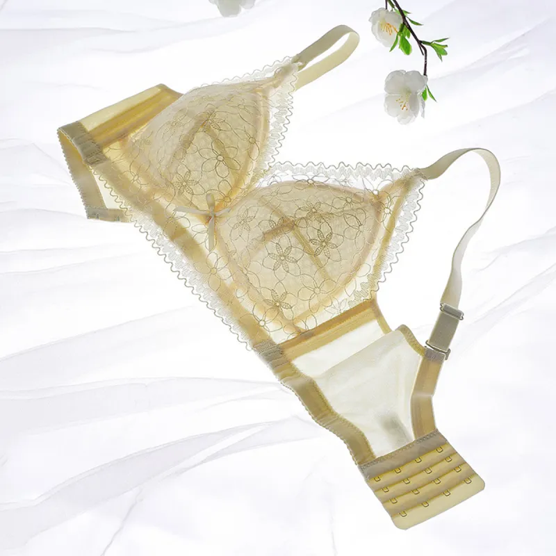 Flowers In Water Bra Women's Champagne-2