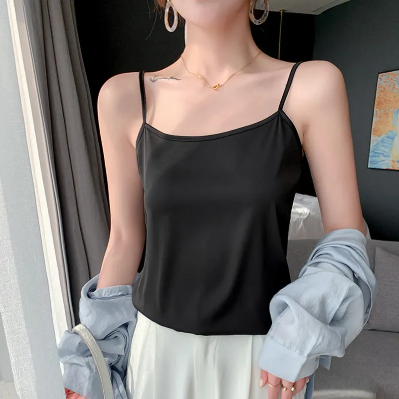Flowers In Water Camisole Women's Black-2