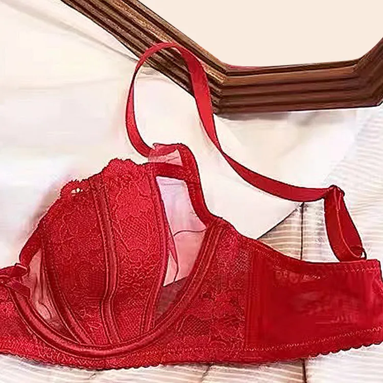 Flowers In Water Bra Women's Red-2