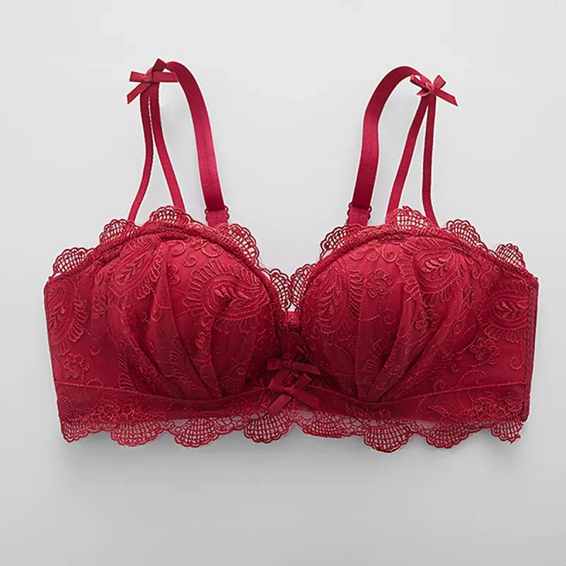 Flowers In Water Underwear Set Women's Burgundy-1