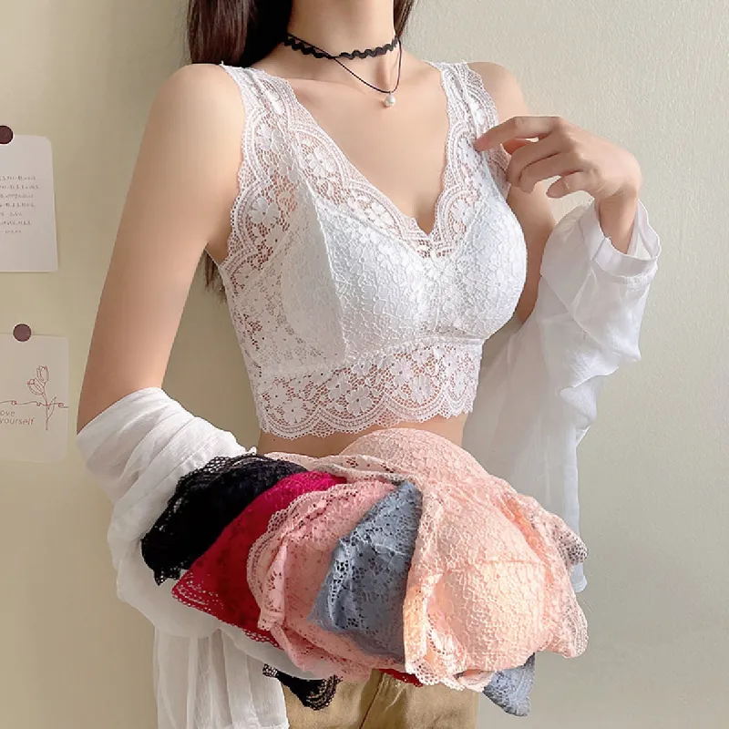 Flowers in water Women's Bras-15