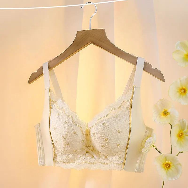 Flowers In Water Bra Women's Champagne-2