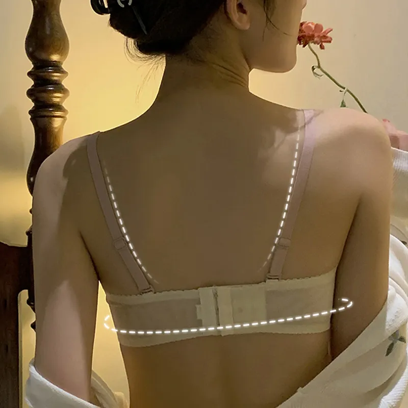 Flowers In Water Bra Women's Creamy Sweet Peach-5