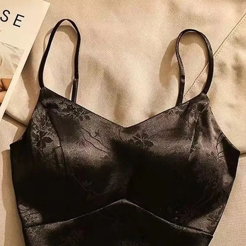 Flowers In Water Camisole Women's Black-2