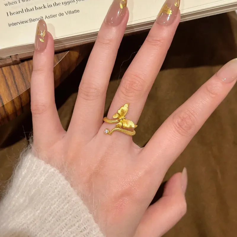 Trpopo S925 Silver Rings Women's Gold-3