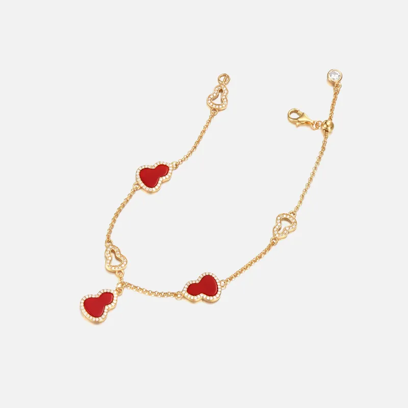 Trpopo Red Agate S925 Silver Bracelets Women's-6