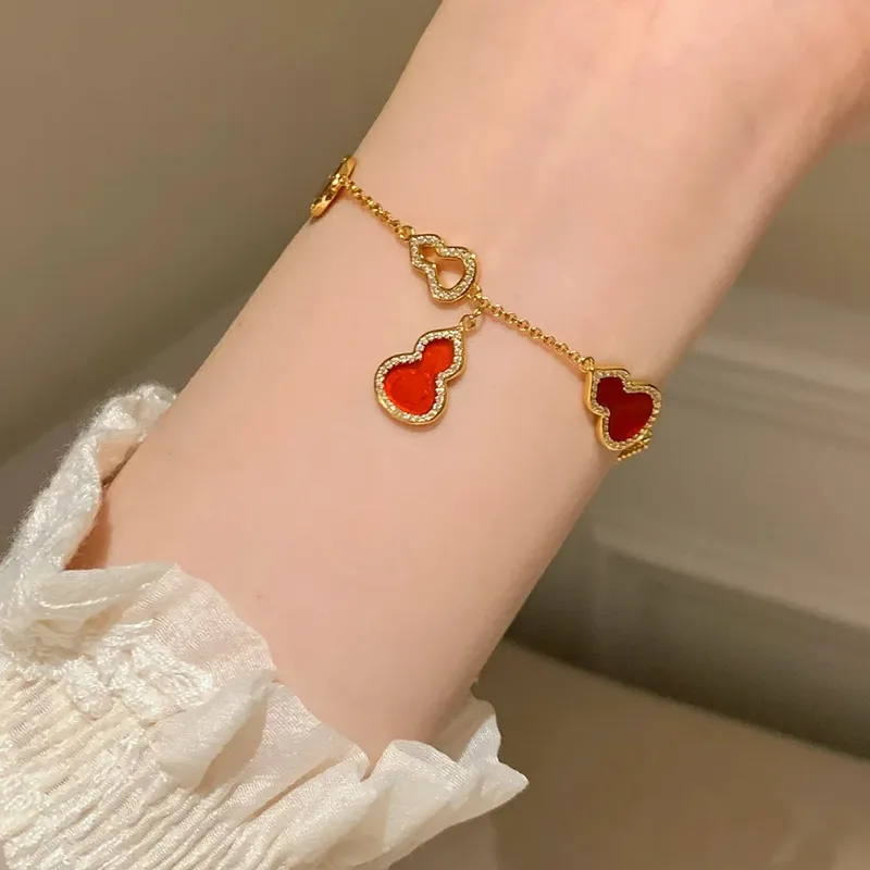 Trpopo Red Agate S925 Silver Bracelets Women's-5