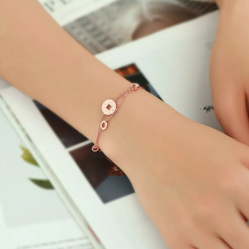 Trpopo S925 Silver Bracelets Women's Rose Gold-1