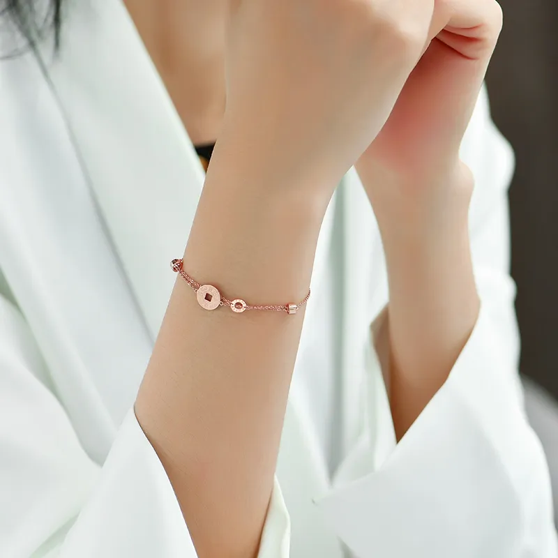Trpopo S925 Silver Bracelets Women's Rose Gold-2