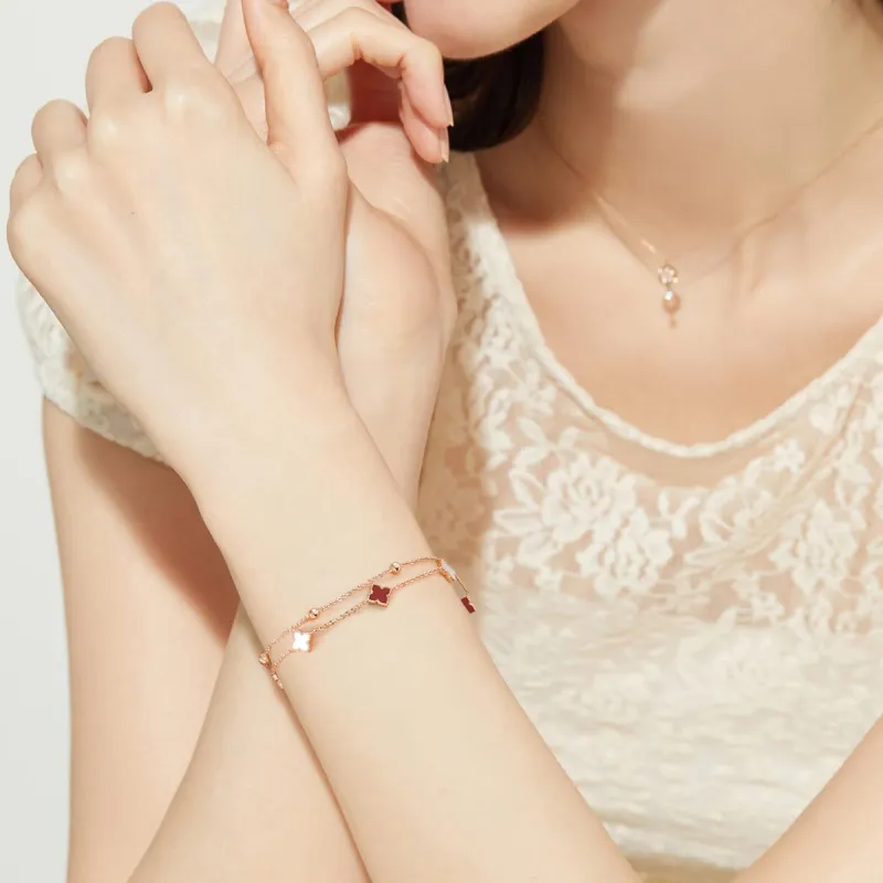 Trpopo Agate S925 Silver Bracelet, Rose Gold, Adjustable Women's-2