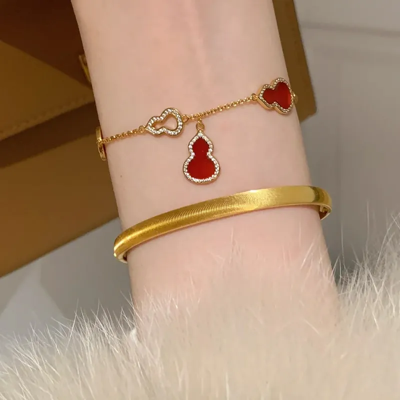 Trpopo Red Agate S925 Silver Bracelets Women's-3