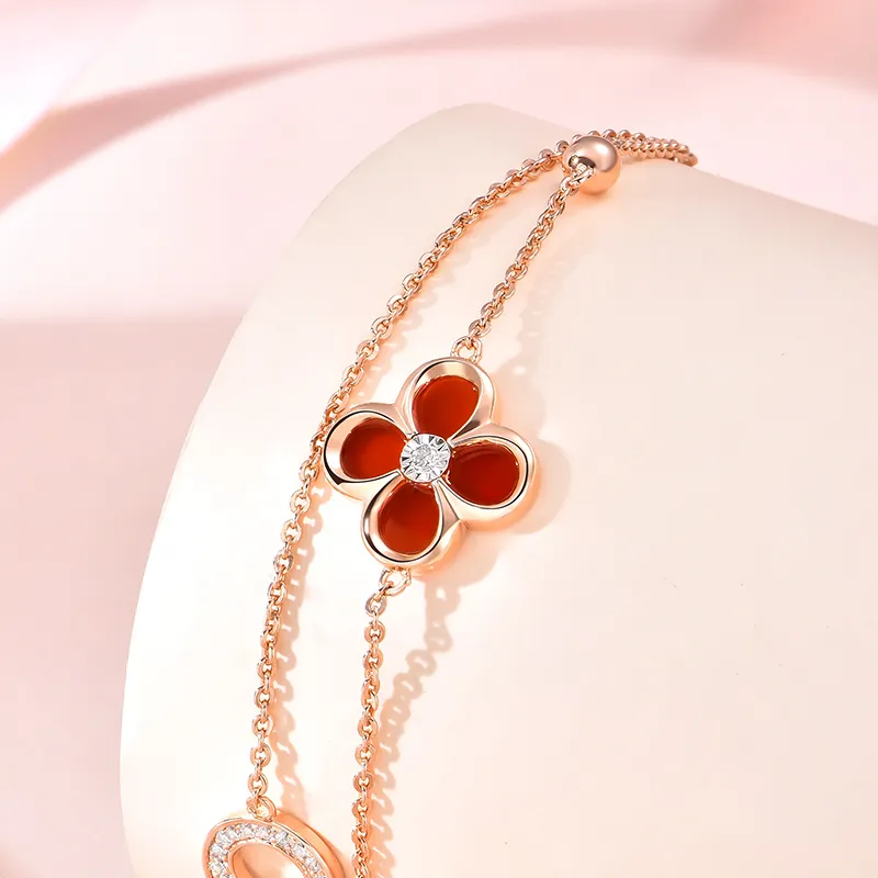 Trpopo S925 Sterling Silver Bracelets Women's Rose Gold-3