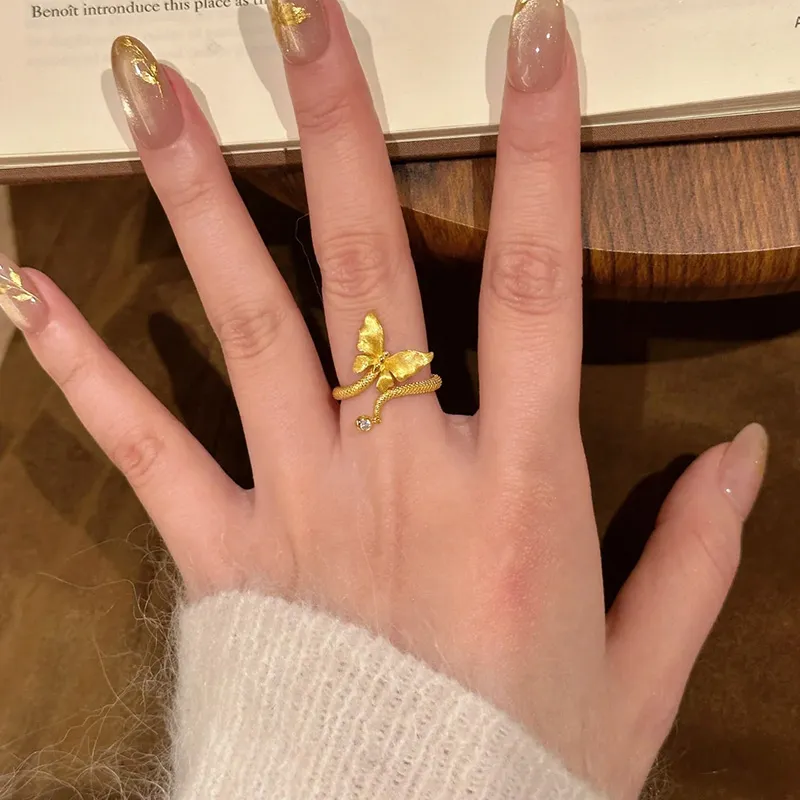 Trpopo S925 Silver Rings Women's Gold-2