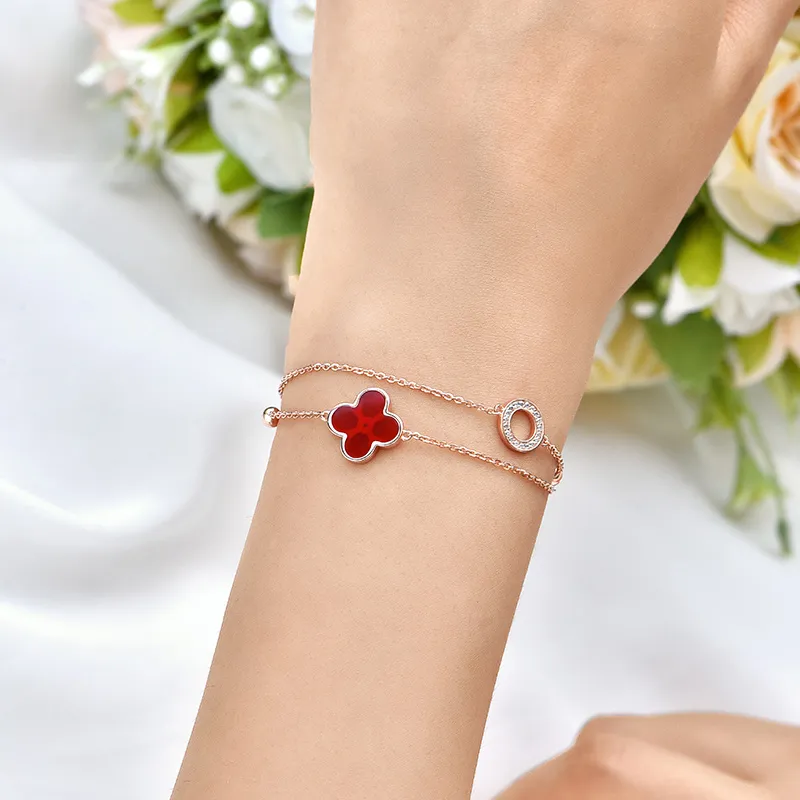 Trpopo S925 Sterling Silver Bracelets Women's Rose Gold-6