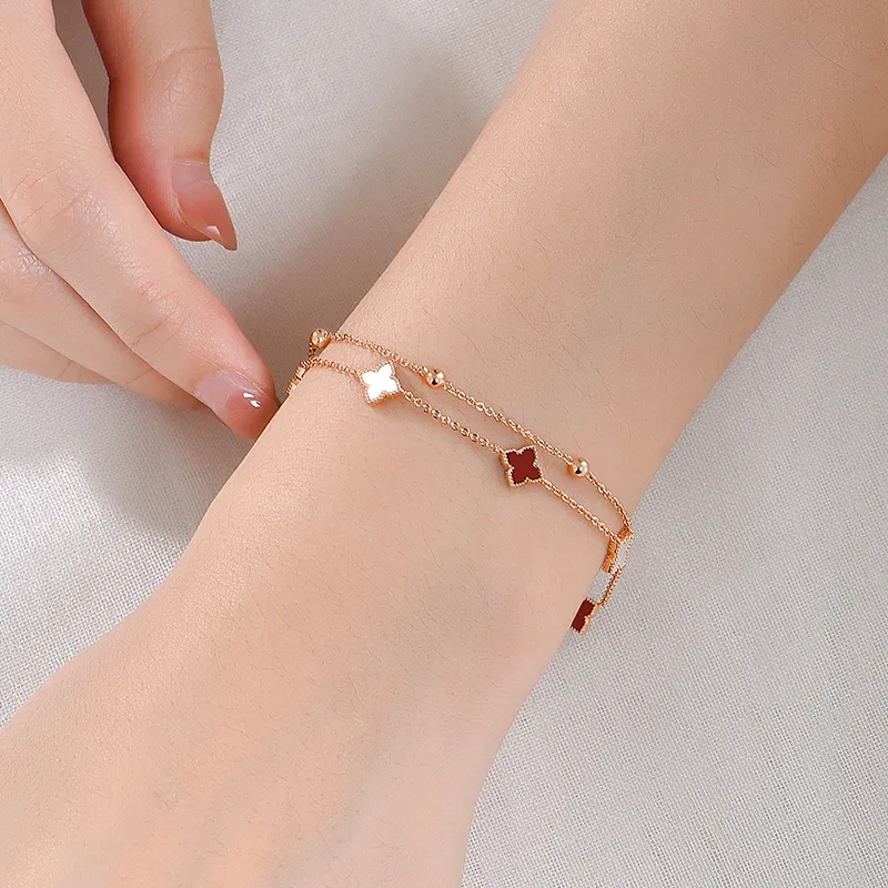 Trpopo Agate S925 Silver Bracelet, Rose Gold, Adjustable Women's-3