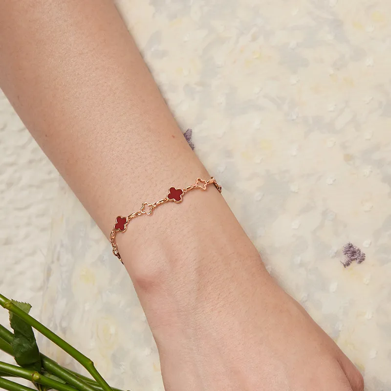 Trpopo Agate S925 Sterling Silver Bracelet Adjustable Rose Gold Women's-7