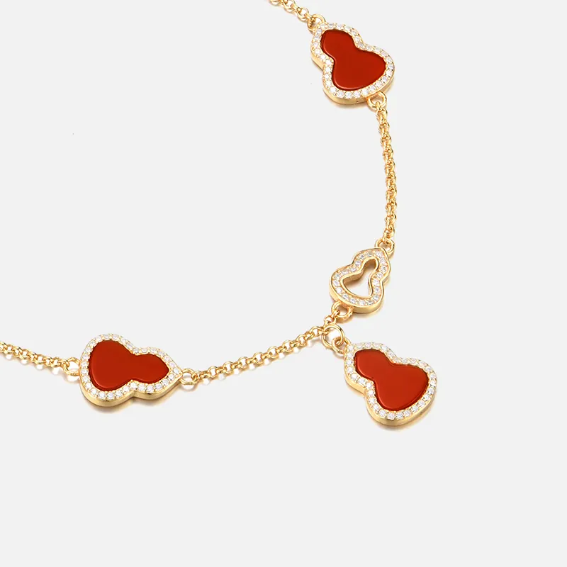 Trpopo Red Agate S925 Silver Bracelets Women's-7