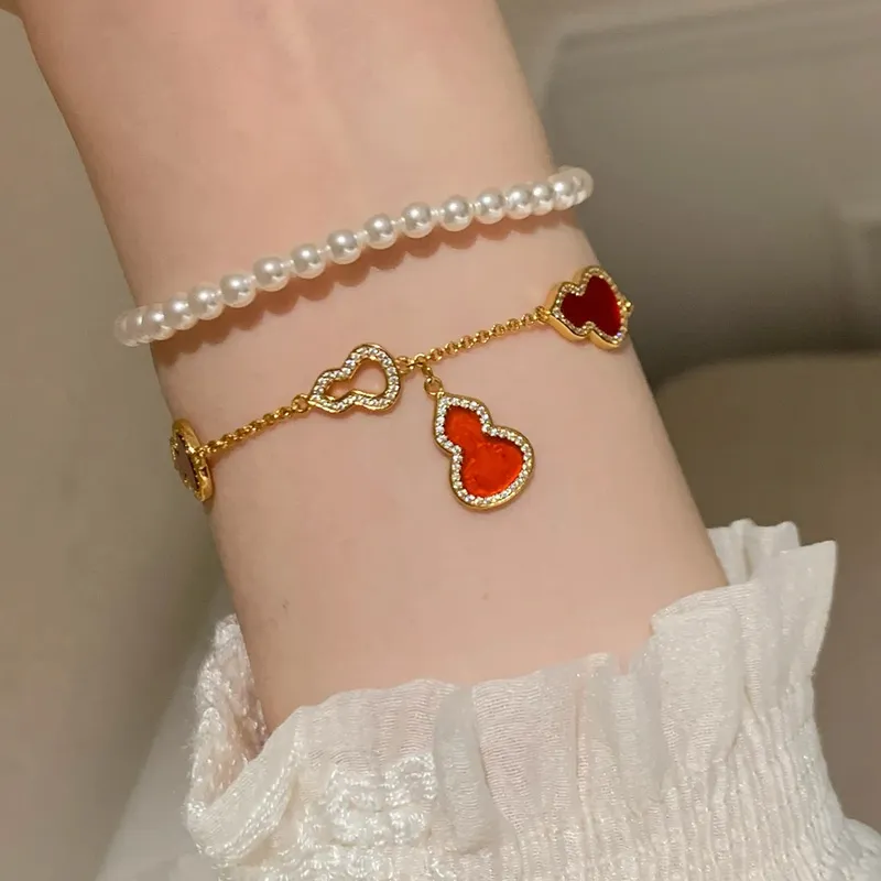 Trpopo Red Agate S925 Silver Bracelets Women's-4