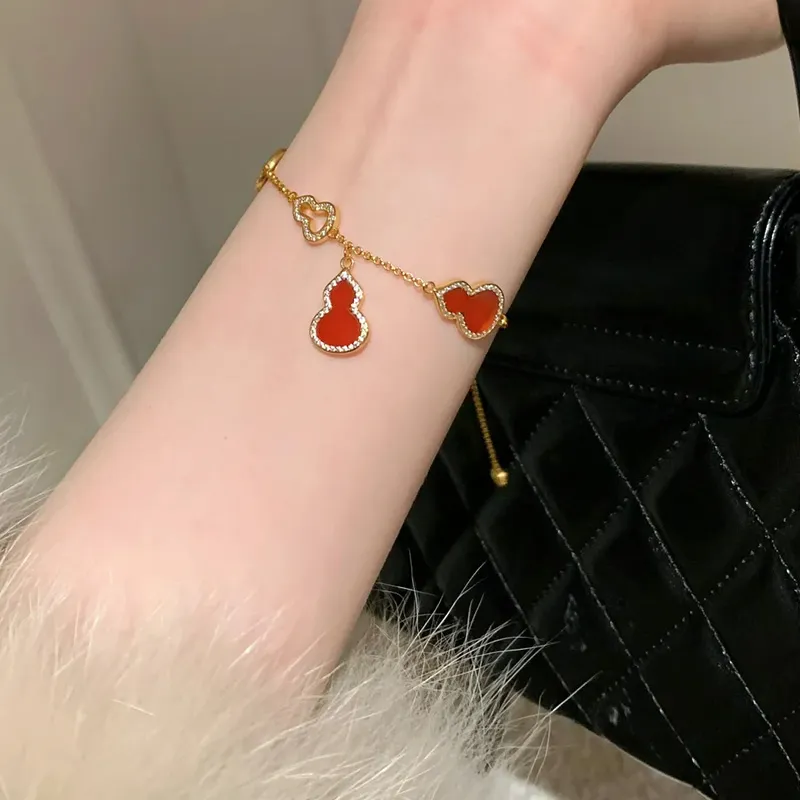 Trpopo Red Agate S925 Silver Bracelets Women's-1