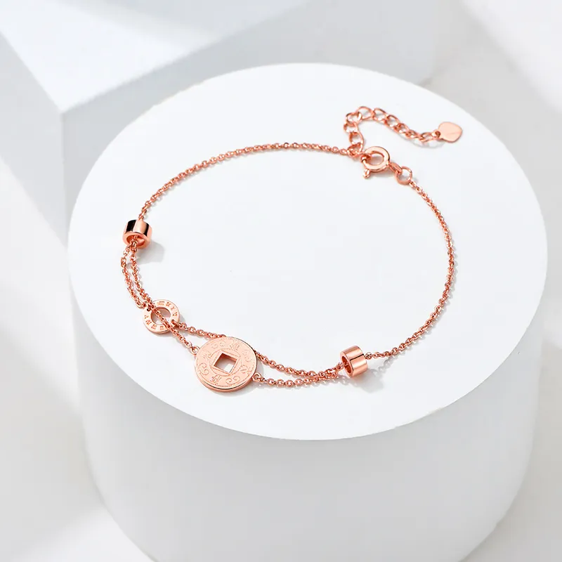 Trpopo S925 Silver Bracelets Women's Rose Gold-3