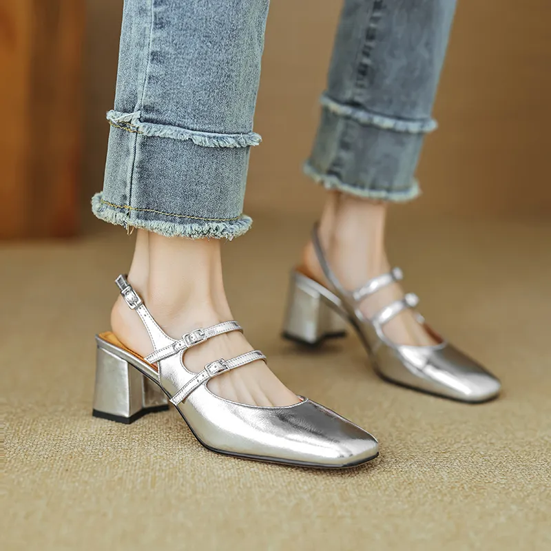 Echo&yolo Block Heel High Heels 7cm Women's-12